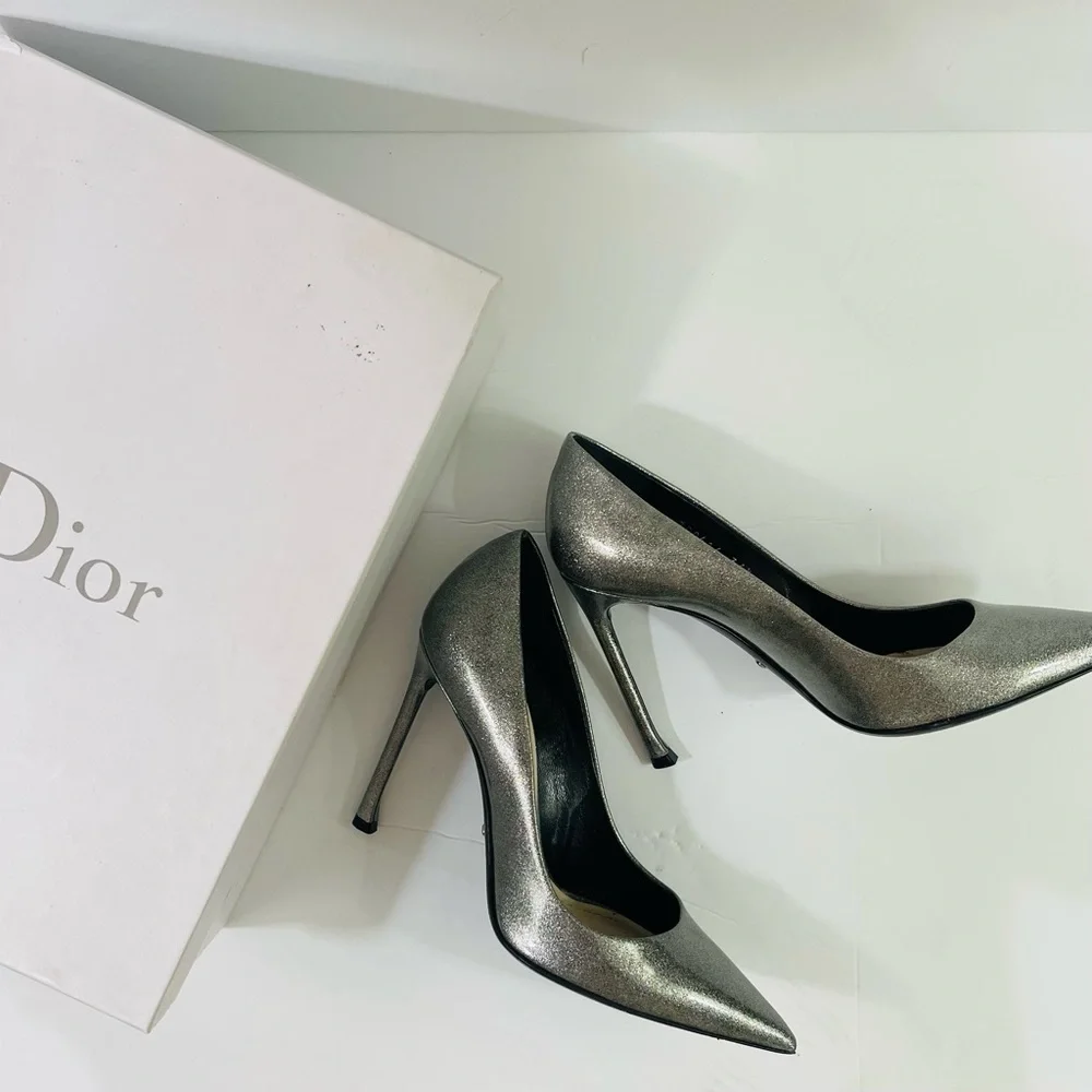 Dior Essence Women's Shimmering Silver Heels